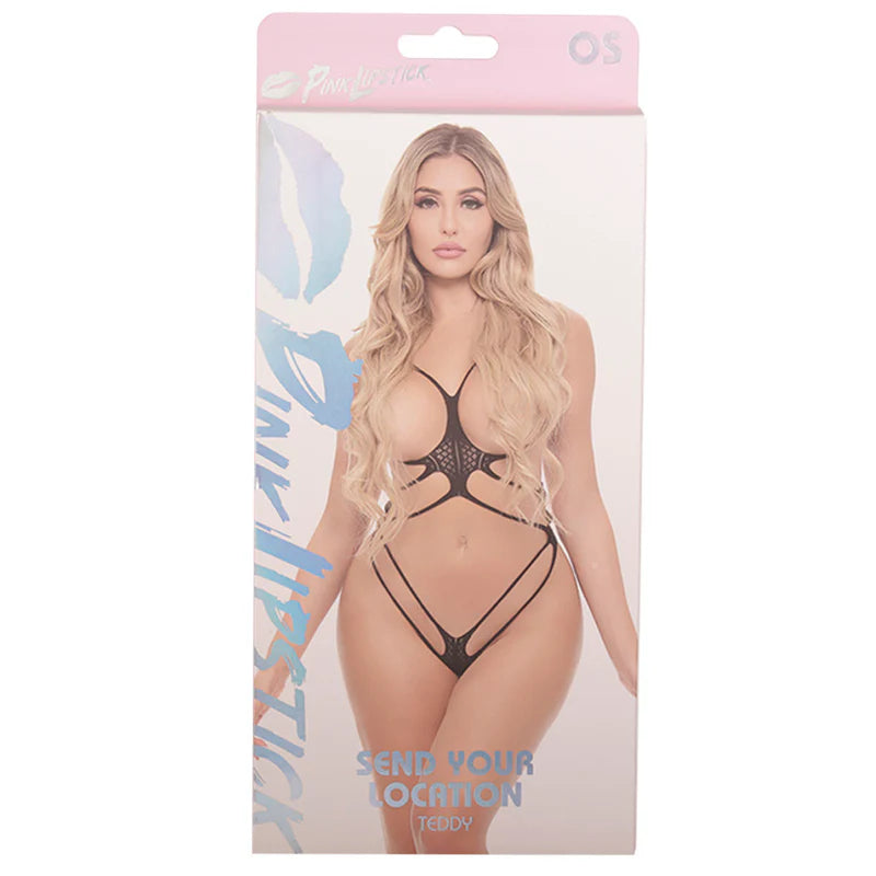 Pink Lipstick Send Your Location Teddy – One Size