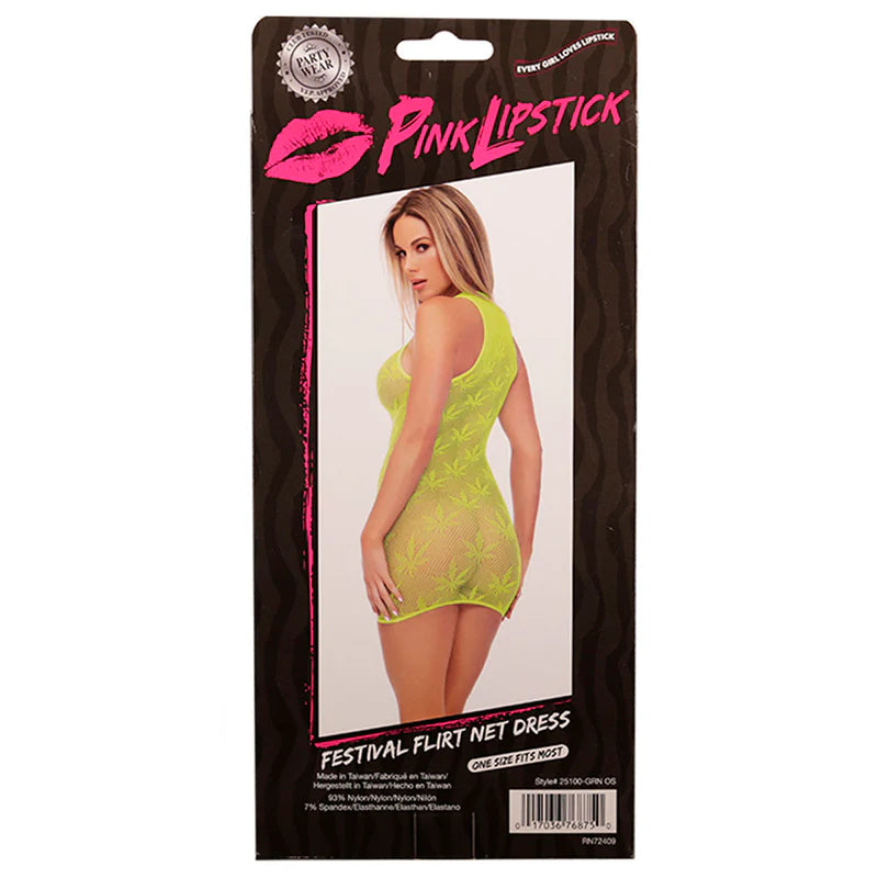 Pink Lipstick Festival Flirt Net Dress – One Size