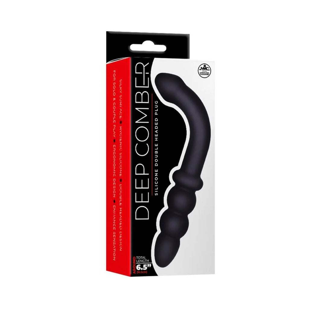NMC Deep Comber — Plug double en silicone, noir, 6,5 po