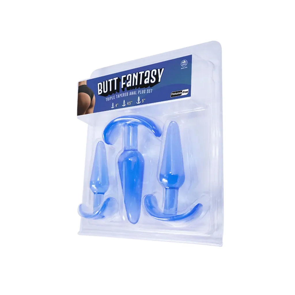 NMC Butt Fantasy Triple Tapered Anal Plug Set - Blue