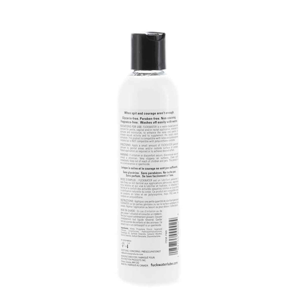 Fuck Water - Premium White Water-Based Personal Lubricant (16oz) from back side 