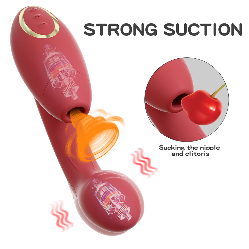 A red cylindrical Sucker featuring the Use of the its on diffrent body parts
