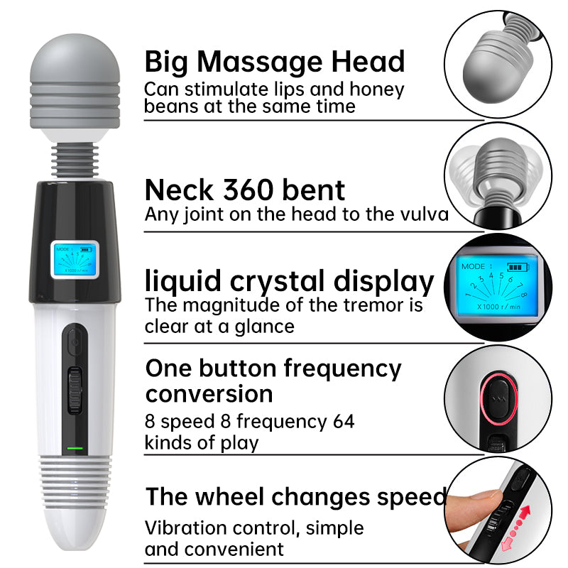 Sexual health product with features listed on a white background