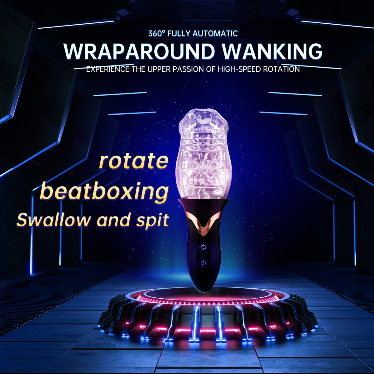 Product with text on a futuristic background