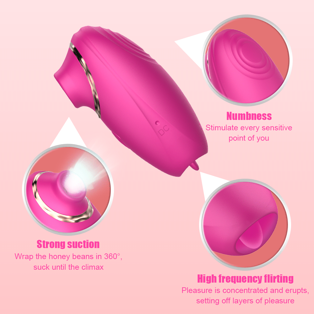Sucker and licker in pink and thrre operatng mode one is numbness,Suction and flirting