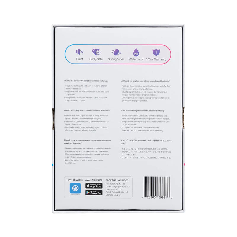 Lovense Hush 2 – 1.75 In. Bluetooth Vibrating Butt Plug