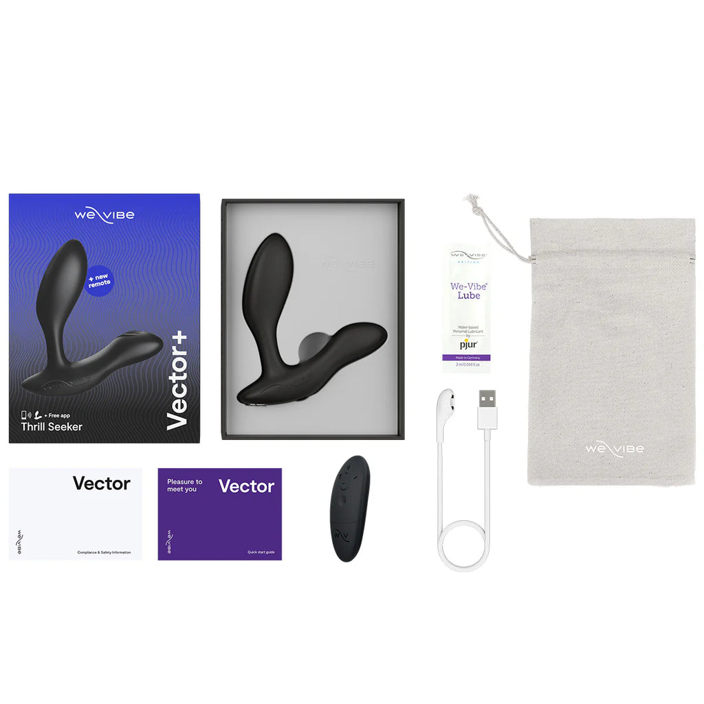 We Vibe Vector+- Vibrating Prostate Massager-Charcoal- Black