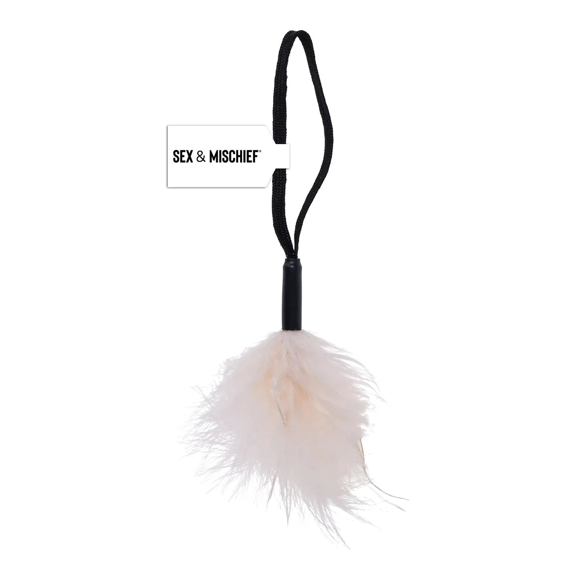 SportSheets Sex & Mischief White Black Wrist Feather Tickler