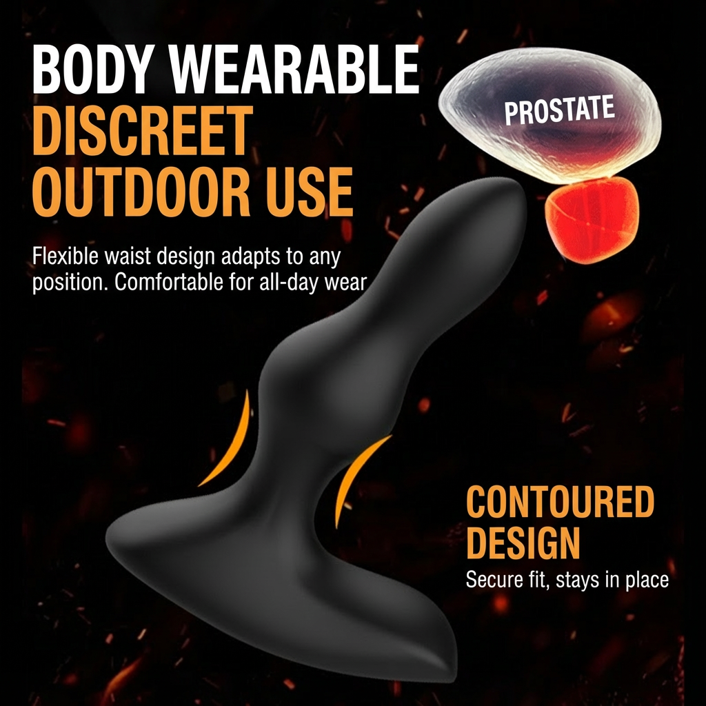 Body wearable device with prostate label on a dark background